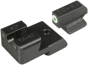 TruGlo TGTG231N4W Tritium Pro Green Tritium Front & Rear/ Black Nitride Fortress Frame, Fits 1911 3" Officer & 4.25", Front Sight