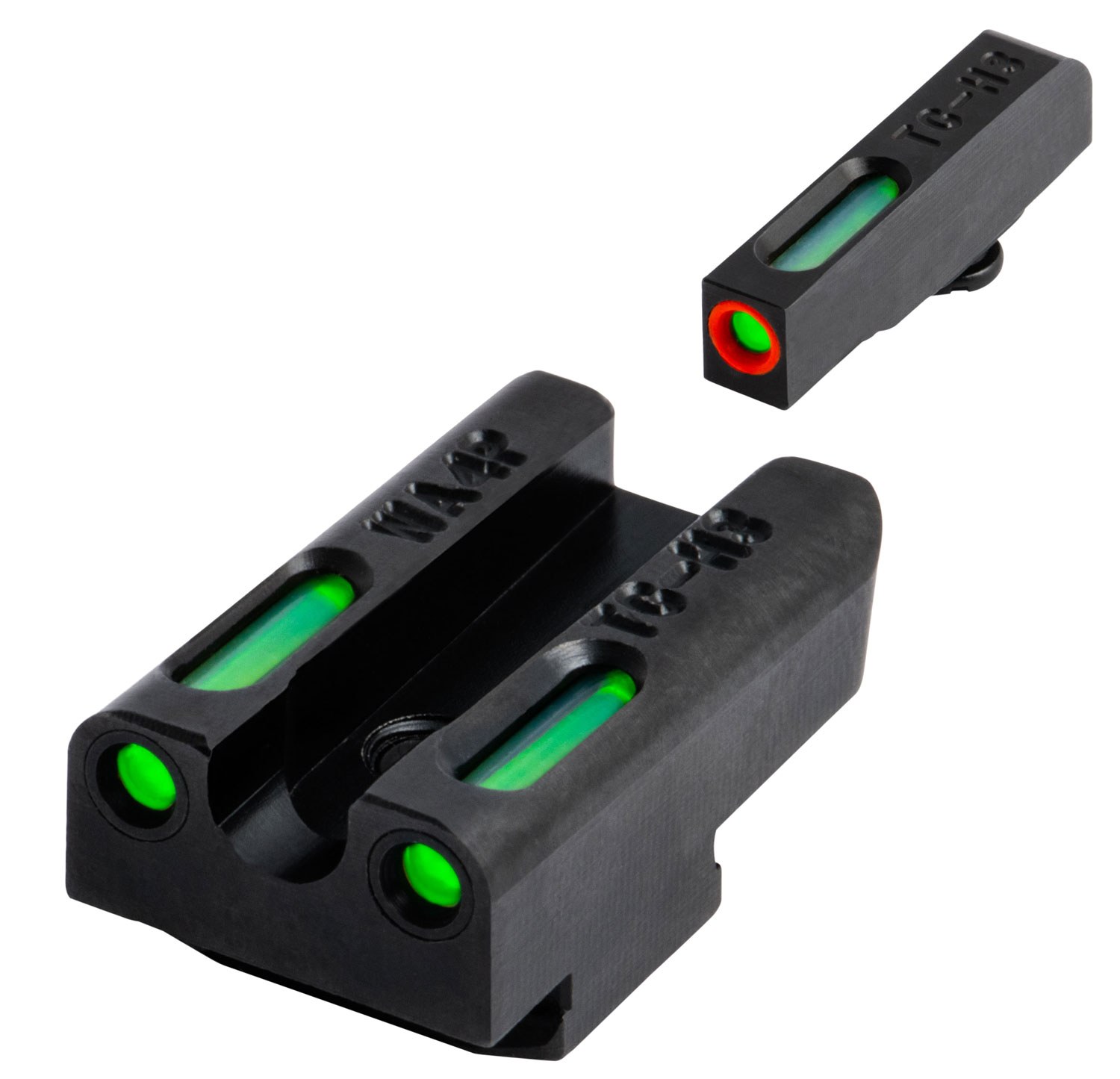 TruGlo TG13WA4PC TFX Pro Black | Green Tritium & Fiber Optic Orange Outline Front Sight Green Tritium & Fiber Optic Rear Sight