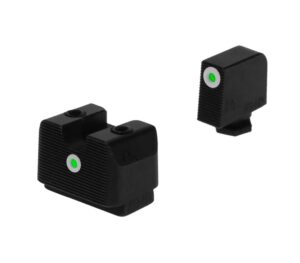 Rival Arms RA4B231G in-Line MOS Night Sights for G17/G19 Green Tritium White Outline Front Sight-Green Tritium White Outline Rear Sight