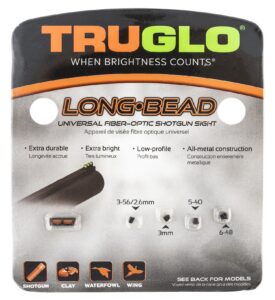 TruGlo TG947UR Long Bead Metal Universal Shotgun Red Fiber Optic Black