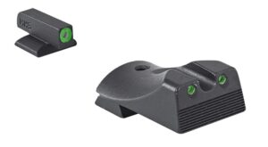Meprolight USA 412183111 Hyper-Bright Green Tritium Green Outline Front Sight-Green Tritium Black Outline Rear Sight Kimber 1911 Slant