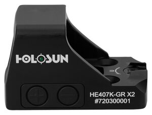 Holosun 407K-X2, Green 6MOA Dot, 7075 Aluminum, Open, Shake Awake, Compact Pistol