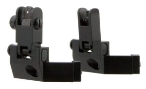 TacFire IS003 45 Degree Flip Up Iron Sight/Springloaded Black Anodized Front and Rear for AR-Platform