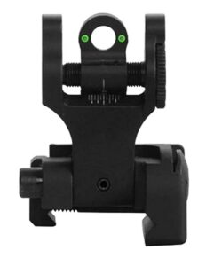 Troy Ind SSIGFBSRTBT00 Tritium Rear Folding BattleSight Round Black Hardcoat Anodized for AR-15