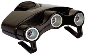 Cyclops CYCHC1W Orion Hat Clip Light 17.5 Lumens Green/White/UV LED Bulb Black Clip-On