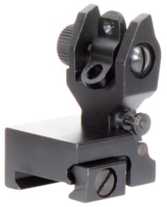 Aim Sports MT201 AR Low Profile Rear Flip Up Sight Black Anodized Low Profile for AR-15