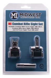 Midwest Industries MICRSSET Combat Rifle Sight Set Black Flip Up Front & Rear for AR-15, M16, M4
