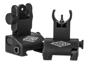 Yankee Hill Machine Hill 5040H Q.D.S. Sight Set Black Hardcoat Anodized Folding with Hooded Stem for AR-Platform