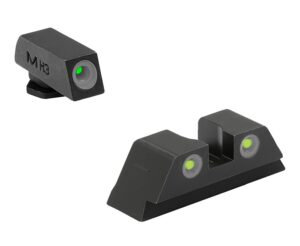 Meprolight Tru-Dot Night Sight Set 102223201, Green Front, Yellow Rear, Glock Large Frame