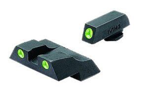 Meprolight USA 102263101 Tru-Dot Sight Set Green Tritium Front & Rear, Compatible with Glock 26/27, Post/Dovetail Mount