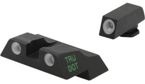 Meprolight USA 102263301 Tru-Dot Sight Set Green Tritium Front/Orange Tritium Rear/Black Frame, Compatible with Glock 26/27, Post/Dovetail Mount