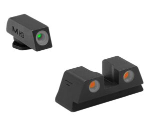Meprolight Tru-Dot Night Sight Set 102203301, Green Front, Orange Rear, Glock Slimline