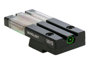 Meprolight USA 631253108 FT Bullseye Rear Sight Green/Tritium Fiber Optic, Black Frame, Fits HK VP9/HK45/HK45C/P30/SFP9 (Non-OR Models), Dovetail