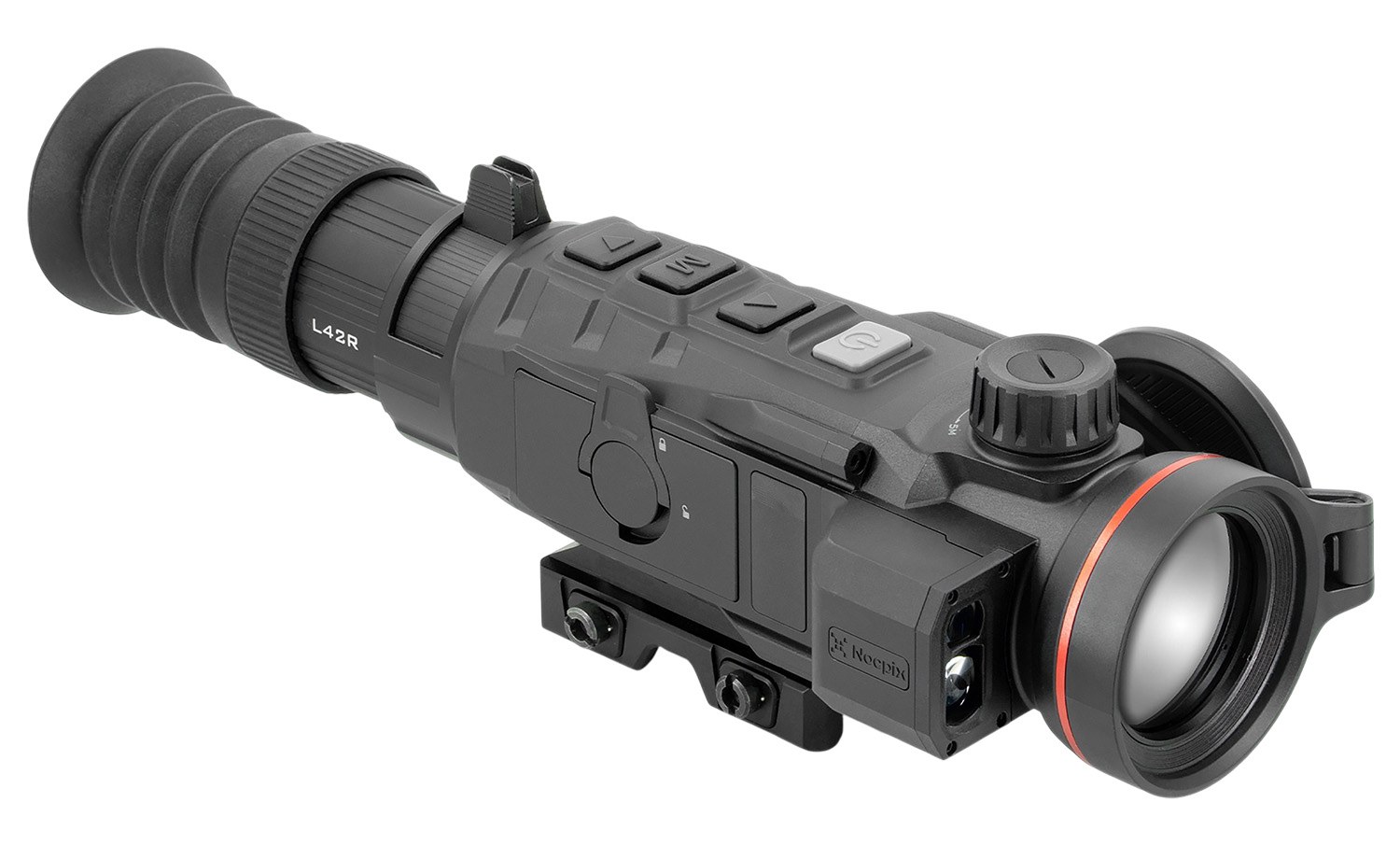Nocpix RICO2L42R RIco 2 L48R LRF Thermal Weapon Sight Black 4x42mm Multi- 1 DIY/1 Dynamic/6 Static Reticle, 384x288, 12 Microns, 60 Hz Resolution