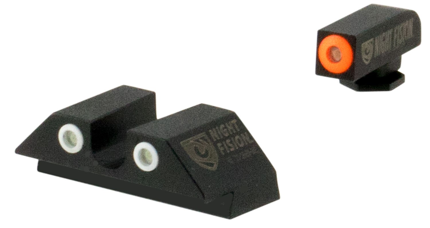 Night Fision GLK001007OGZ Tritium Night Sights for Glock Green Tritium Orange Outline Front Sight- Green Tritium Black Outline Rear Sight Glock
