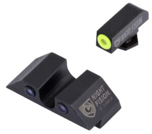 Night Fision GLK001007YGZ Tritium Night Sights for Glock Green Tritium Yellow Outline Front Sight- Green Tritium Black Outline Rear Sight Glock