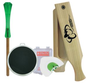 Primos 272 Turkey Caller Starter Pack Attracts Turkeys, Includes Sonic Dome Mouth Call, Sonic Dome Slate Call, Slim Striker & Double Sided Box
