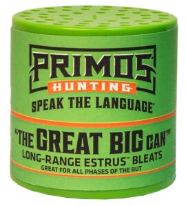 Primos 738 the Great Big Can Doe Bleat Attracts Deer Green Plastic