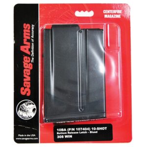 Savage Arms 55183 10BA Blued Detachable 10-Round for 6.5 Creedmoor, 308 Win Savage 10BA/10BA Stealth/10GRS