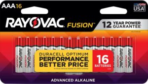 Rayovac 82416T02 AAA HIGH ENREGY Alkaline Batteries Silver/Blue 1.5 Volts 1,123 mAh (16) Single Pack