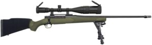 Mossberg 28122 Patriot Night Train 300 Win Mag Caliber with 3+1 Capacity, 24" Barrel, Matte Blued Metal Finish, OD Green Stock Right Hand Includes