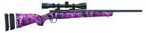 Mossberg 28142 Patriot Super Bantam 243 Win Caliber with 5+1 Capacity, 20" Fluted Barrel, Matte Blued Metal Finish & Muddy Girl Wild Synthetic