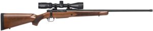 Mossberg 28237 Patriot with Optic Full Size 6.5 PRC 4+1 24" Matte Blued Fluted Threaded Barrel, Matte Blued Drilled & Tapped Receiver, Walnut