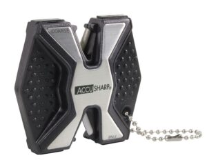 AccuSharp 017C Diamond Pro 2-Step Sharpener Hand Held Fine/Coarse Diamond, Ceramic Sharpener Black/White Aluminum