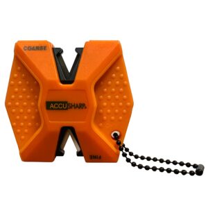 AccuSharp 344C 2-Step Knife Sharpener Hand Held Diamond Tungsten Carbide Sharpener Coarse/Fine Blaze Orange
