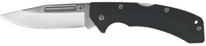 AccuSharp 711C Lockback 3" Folding Clip Point Plain Stainless Steel Blade/Black FRN Handle Includes Allen Wrench