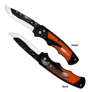 AccuSharp 741C Replaceable Blade Razor 3.50" Folding Plain Stainless Steel Blade/Blaze Orange Ergonomic Anti-Slip Anodized Aluminum Handle/ Includes 2
