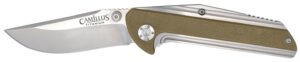Camillus 19195 Sevens 2.75" Folding Plain Silver AUS-8 Carbonitride Titanium Blade, Desert Tan/SS G10/SS Handle