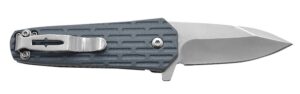 Camillus 19399 Wedge 2.25" Folding Spear Point Plain Silver Carbonitride Titanium 420 Stainless Steel Blade, Blue Textured GFN Handle