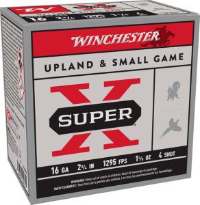 Winchester Ammunition Ammo X16H4 Super X Heavy Game Load High Brass 16Gauge 2.75" 1 1/8oz 4Shot 25 per Box/10 Case