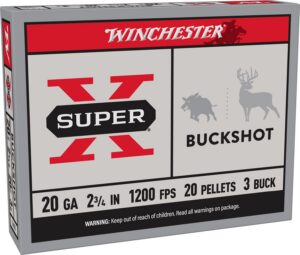 Winchester Ammunition Ammo XB203 Super X 20Gauge 2.75" 20Pellets 3Buck Shot 5 per Box/50 Case