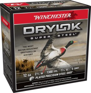 Winchester Ammunition Ammo XSM124 Drylok Super Steel Magnum 12Gauge 2.75" 1 1/4oz 4Shot 25 per Box/10 Case