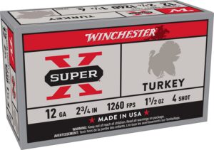 Winchester Ammunition Ammo X12MT4 Super X Magnum Turkey 12Gauge 2.75" 1 1/2oz Copper Plated 4Shot 10 Box/10 Case