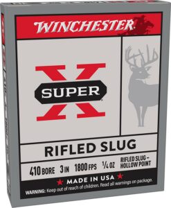 Winchester Ammunition Ammo X413RS5 Super X 410Gauge 3" 1/4oz Rifled Slug Shot 5 per Box/50 Case
