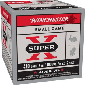 Winchester Ammunition Ammo X413H4 Super X Heavy Game Load High Brass 410Gauge 3" 3/4oz 4Shot 25 per Box/10 Case