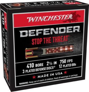 Winchester Ammunition Ammo S410PDX1 PDX1 Defender 410Gauge 2.50" 3Defense Discs 12BBs Shot 10 per Box/10 Case