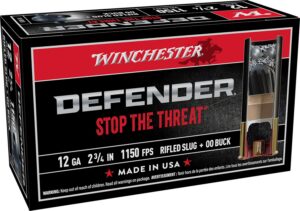 Winchester Ammunition Ammo S12PDX1 PDX1 Defender Combo 12Gauge 2.75" 1oz Rifled Slug 3Plated 00Buck Shot 10 per Box/10 Case