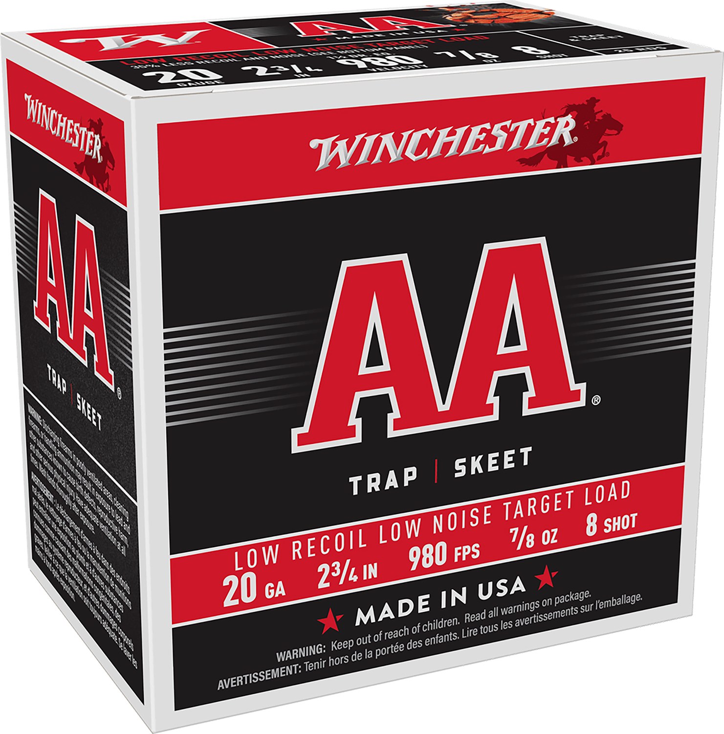Winchester Ammunition Aa Low Recoil Low Noise 20 Gauge 2-3/4'' #8 Shot Shotgun Ammo Aa Low Recoil Low Noise 20 Gauge 2-3/4'' 7/8OZ #8 Shot 25/BOX