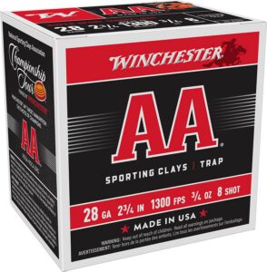 Winchester Ammunition Ammo AASC288 AA Sporting Clay 28Gauge 2.75" 3/4oz 8Shot 25 per Box/10 Case