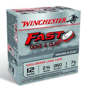 Winchester Ammunition Ammo WFD127B Fast Dove & Clay High Brass 12Gauge 2.75" 1oz 7.5Shot 25 per Box/10 Case