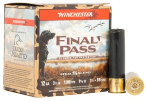 Winchester Ammunition Final Pass 12 Gauge 3-1/2” #1.5 & #Bb Shot Blend Shotgun Ammo Final Pass 12 Gauge 3-1/2'' 1-1/2OZ #1.5 & #Bb Blend 25/BOX