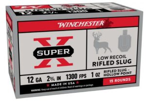 Winchester Ammunition Super-X® 12 Gauge 2-3/4'' Rifled Slug Hollow Ponit Shotgun Ammo Super-X 12 Gauge 2-3/4'' 1OZ Rifled Slug HP 1300 Fps 15/BOX