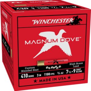 Winchester Ammunition Magnum Dove Shotgun Ammo 410 Gauge. 3 In. 7 1/2 & 9 Blend 3/4 Oz. 25-Round.