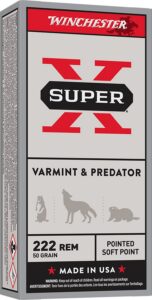 Winchester Ammunition Ammo X222R Super X 222Rem 50gr Jacketed Soft Point 20 per Box/10 Case