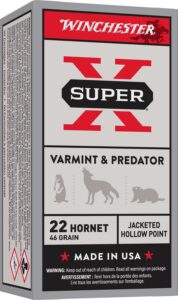 Winchester Ammunition Ammo X22H2 Super X 22Hornet 46gr Jacketed Hollow Point 50 per Box/10 Case