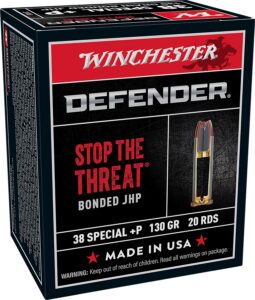 Winchester Ammunition Ammo S38PDB Defender 38Special+P 130gr Bonded Jacket Hollow Point 20 per Box/10 Case